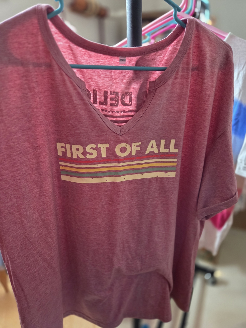 'First of All' Pink Graphic Tee